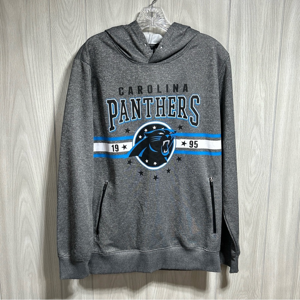 Carolina Panthers NFL Team Apparel Gray Hoodie Size Medium